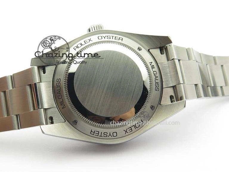 0414 Fashionable Milgauss 116400 GV JF 1:1 Green Sapphire Blue Dial On SS Bracelet A2824 V 3950